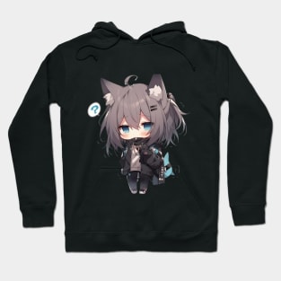 Chibi cat girl feel cold Hoodie